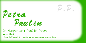 petra paulin business card